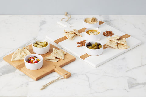 Modern Organic Two-tone Serving Board with Contrast Trim