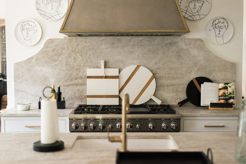 Modern Organic Two-tone Serving Board with Contrast Trim