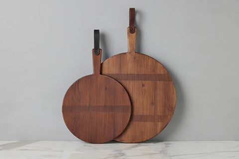 etúHOME Rustic Two-tone Leather Serving Board