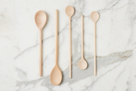 etúHOME Organic Handmade Wooden Tablespoon Set for Serving - Set of 5
