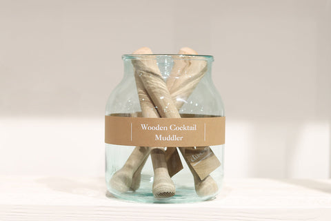 Organic Round Wood Muddler for Cocktail Making