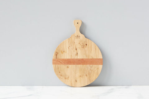 Organic Handmade Two-tone Serving Board with Contrast Trim