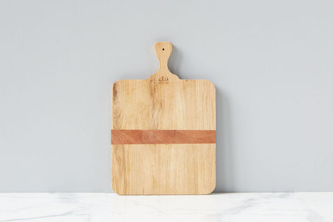 Organic Two-tone Oak Serving Board with Contrast Trim