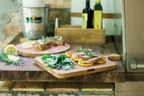 Organic Two-tone Oak Serving Board with Contrast Trim