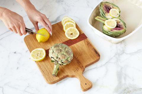 Organic Two-tone Oak Serving Board with Contrast Trim