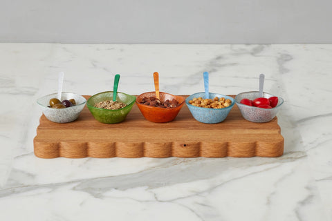 Modern Scalloped Natural Wood Serving Board