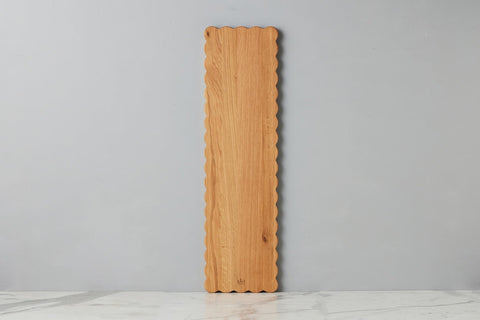 Modern Scalloped Natural Wood Serving Board