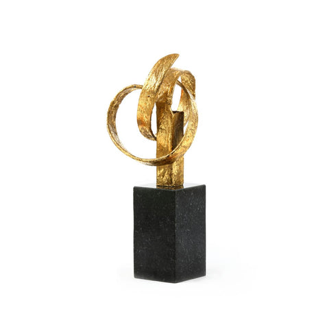Decorating Essentials Modern Gold Leaf Abstract Iron Sculpture