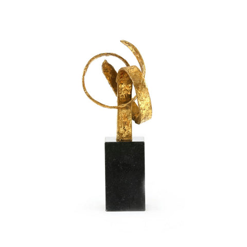 Decorating Essentials Modern Gold Leaf Abstract Iron Sculpture