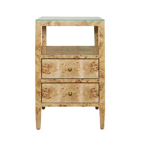 Worlds Away Space Saving Modern Frame Nightstand with Storage - 18 W