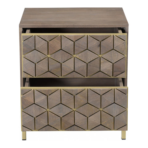 Corolla Deco Artful Traditionalist Art Deco Geometric Nightstand