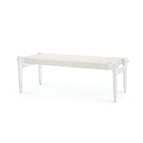 Timeless Minimalist Hand Woven Mahogany Accent Bench