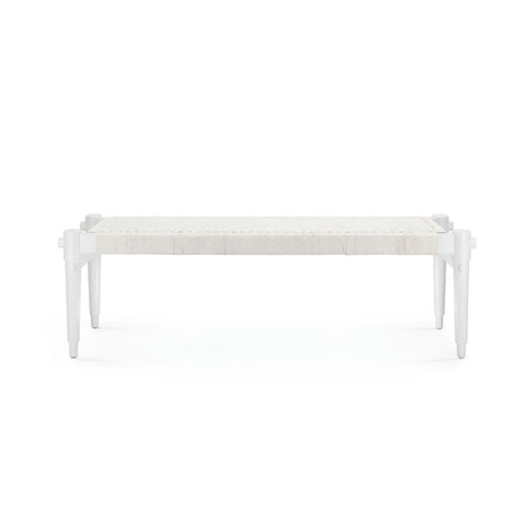 Timeless Minimalist Hand Woven Mahogany Accent Bench