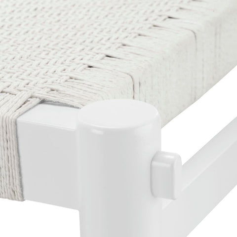 Timeless Minimalist Hand Woven Mahogany Accent Bench