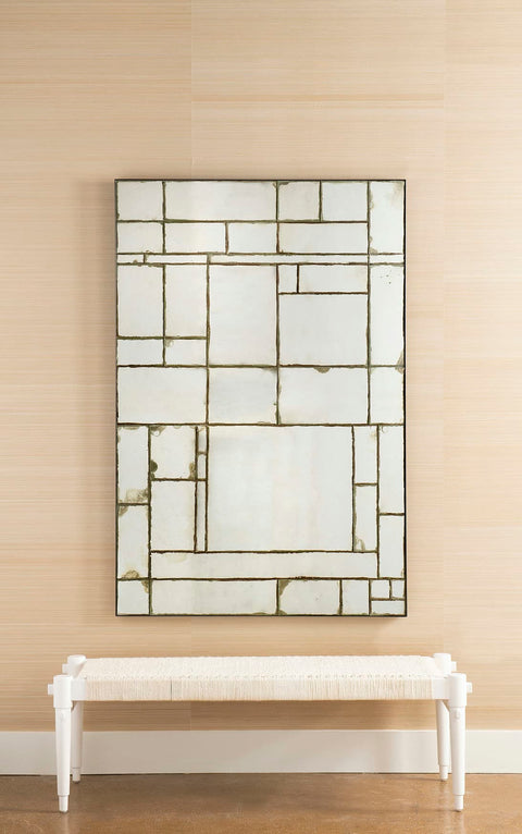 Timeless Minimalist Hand Woven Mahogany Accent Bench