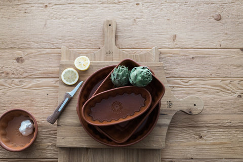 etúHOME Modern Handmade Solid Wood Serving Board Set - Set of 2