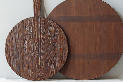 etúHOME Rustic Two-tone Leather Serving Board