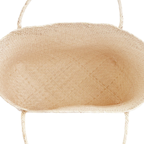 Beach Geometric Handmade Rattan Open Top Tote