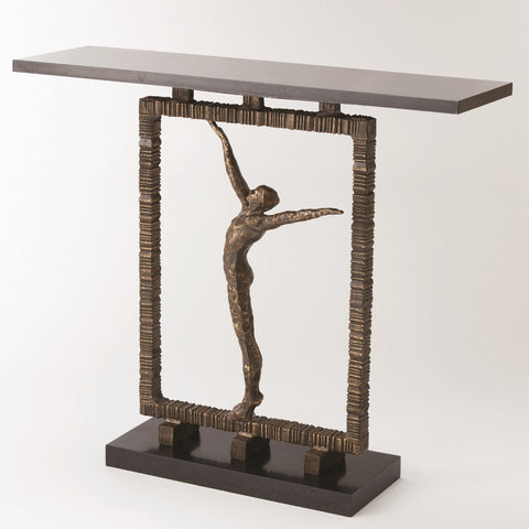 Global Views Timeless Minimalist Contemporary Bronze Entryway Console