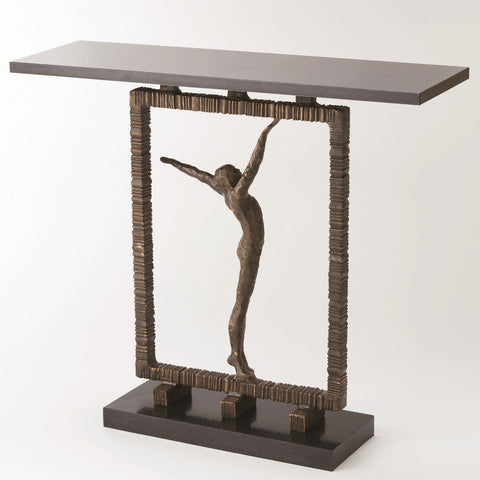 Global Views Timeless Minimalist Contemporary Bronze Entryway Console