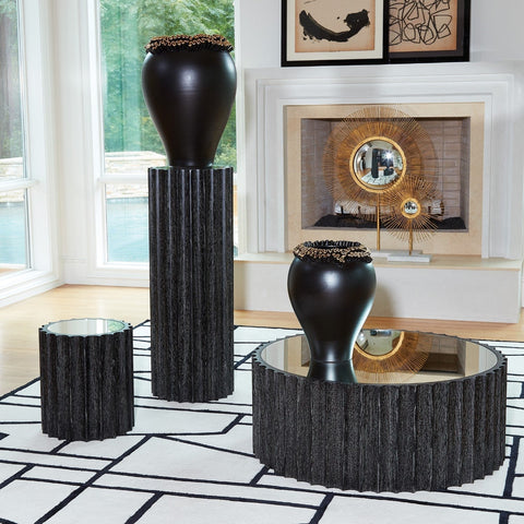 Decorating Essentials Mirrored Cylinder Pedestal Stand