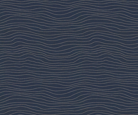 Geometric Cotton Fabric in Indigo - 141cm