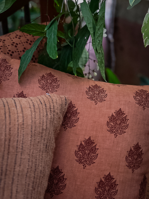 Powered by People Artful Traditionalist Bohemian Floral Graphic Linen Pillow Cover - 20 x 20