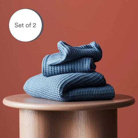 Ettitude Bamboo Waffle Weave Quick Dry Soft Bath Towel - Set of 2