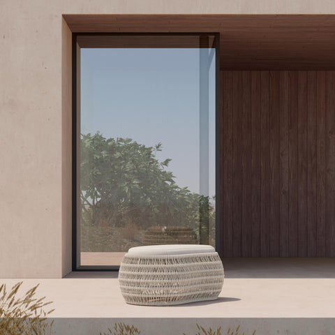 Outdoor Living & Garden Coastal Pouf Ottoman