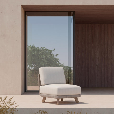 Outdoor Living & Garden Armless Club Teak Lounge Chair