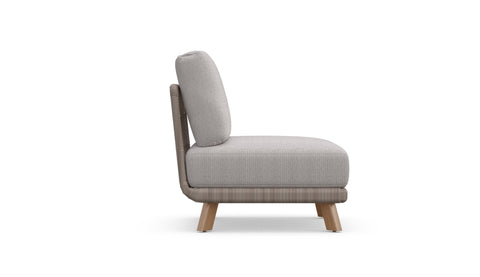 Outdoor Living & Garden Armless Club Teak Lounge Chair