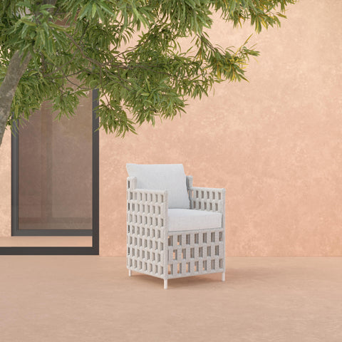 Outdoor Living & Garden Modern Handmade Wicker Dining Armchair