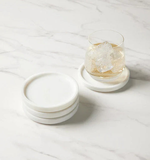 Sferra Calanna Minimalist Marble Drink Coaster from Tabletop Essentials - Set of 4