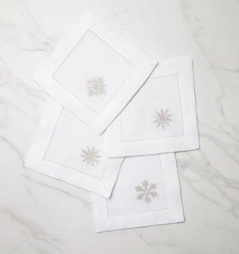 Sferra Fiocco Tabletop Essentials Traditional Cocktail Napkin - Set of 4