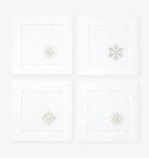 Sferra Fiocco Tabletop Essentials Traditional Cocktail Napkin - Set of 4