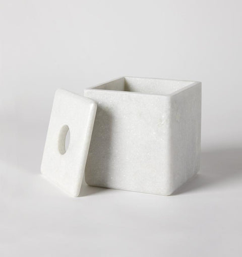 Velina Modern Marble Cube Tissue Holder with Removable Lid