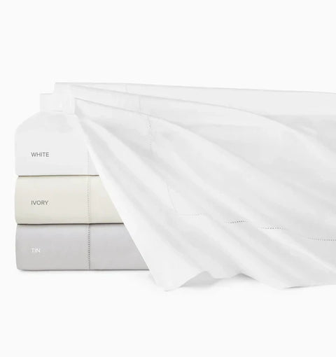 Minimalist Egyptian Cotton Percale Flat Sheet with Hemstitching