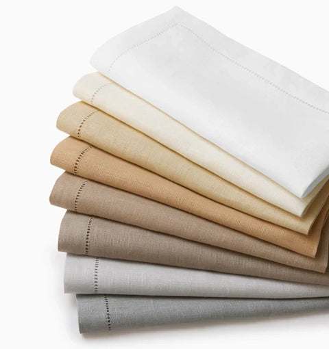 Sferra Tabletop Essentials Traditional Hemstitch Linen Napkin Sets - Set of 4