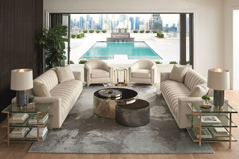 Well Balanced Contemporary Tuxedo Sofa with Contrast Trim