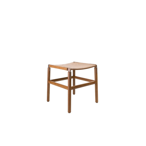 Timeless Minimalist Saddle Stool in Bronze Oak Minimalist Style