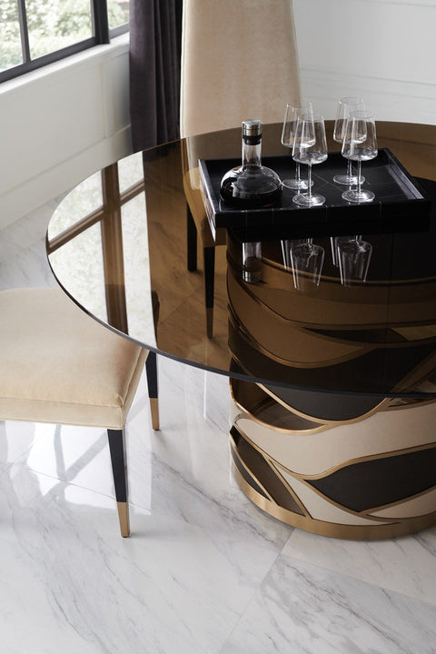 Caracole Timeless Minimalist Tulip Dining Table in Quiet Luxury Style