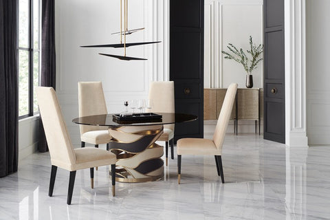 Caracole Timeless Minimalist Tulip Dining Table in Quiet Luxury Style