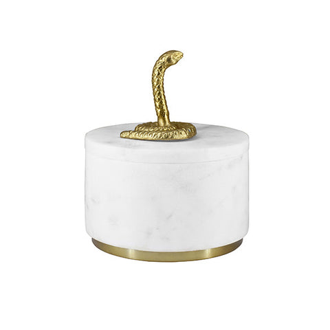Decorating Essentials Polished Marble Cylinder Decorative Box
