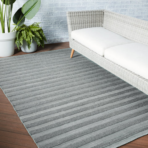 Coastal Stripe Handmade Area Rug in Green - Rectangle