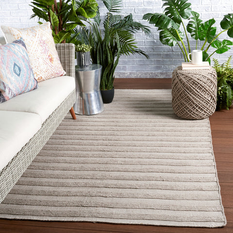 Coastal Stripe Area Rug in Light Gray - Rectangle