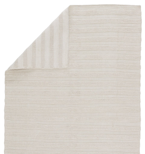Coastal Neutrals Ribbed Area Rug with Stripe Pattern - Rectangle