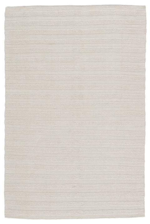 Coastal Neutrals Ribbed Area Rug with Stripe Pattern - Rectangle