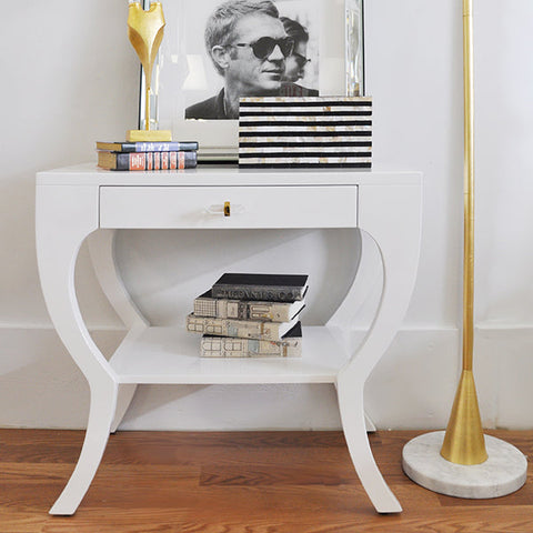 Space Saving Center Contemporary Curved Accent Table