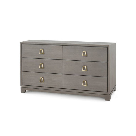 Stanford Contemporary Double Dresser with Pulls Lacquered Finish