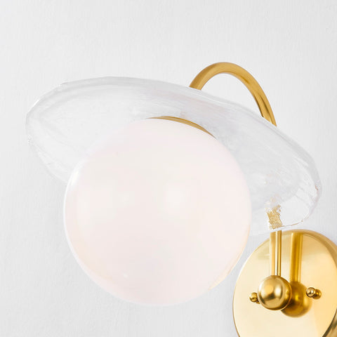 Stampford Accent Art Deco Sconce with Art Glass Wall Light